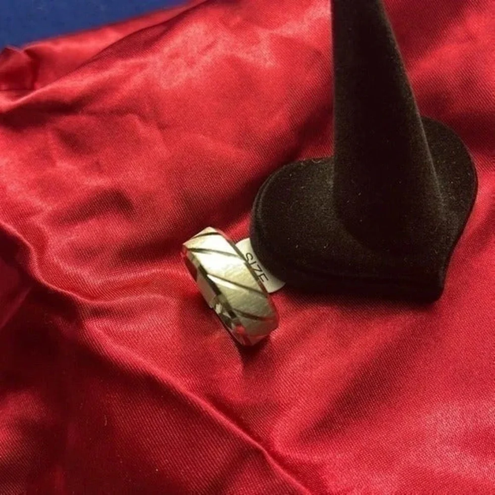 Men Wedding Band Ring Line Groove Brush Male Style Design from size 11‎